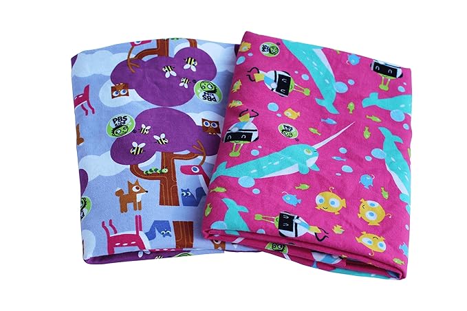 KinderMat + PBS Kids Friends Kit - 1.5" Thick Full Nap Mat and 2 Washable Covers - 47" x 22", Narwhal Expedition and Woodland Friends - Value Bundle Great for Daycare & Family Households