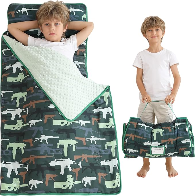 Viviland Toddler Kid Nap Mat for Preschool, Slumber Bag with Pillow and Blanket, Daycare Sleeping Bag Kindergarten Sleep Mat