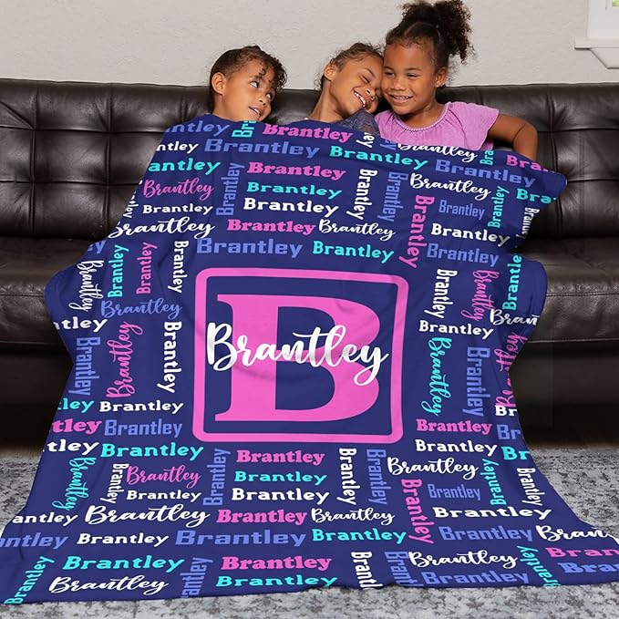 Dr.TOUGH Name Blanket Personalized Blanket for Adult Kids Flannel Customized Personalized Blankets and Throws