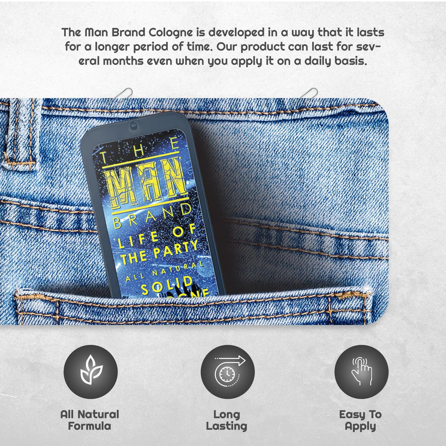 Life of the Party Solid Cologne - Natural Men's Travel Size Cool Water Cologne (3/4 oz, Pack of 1)