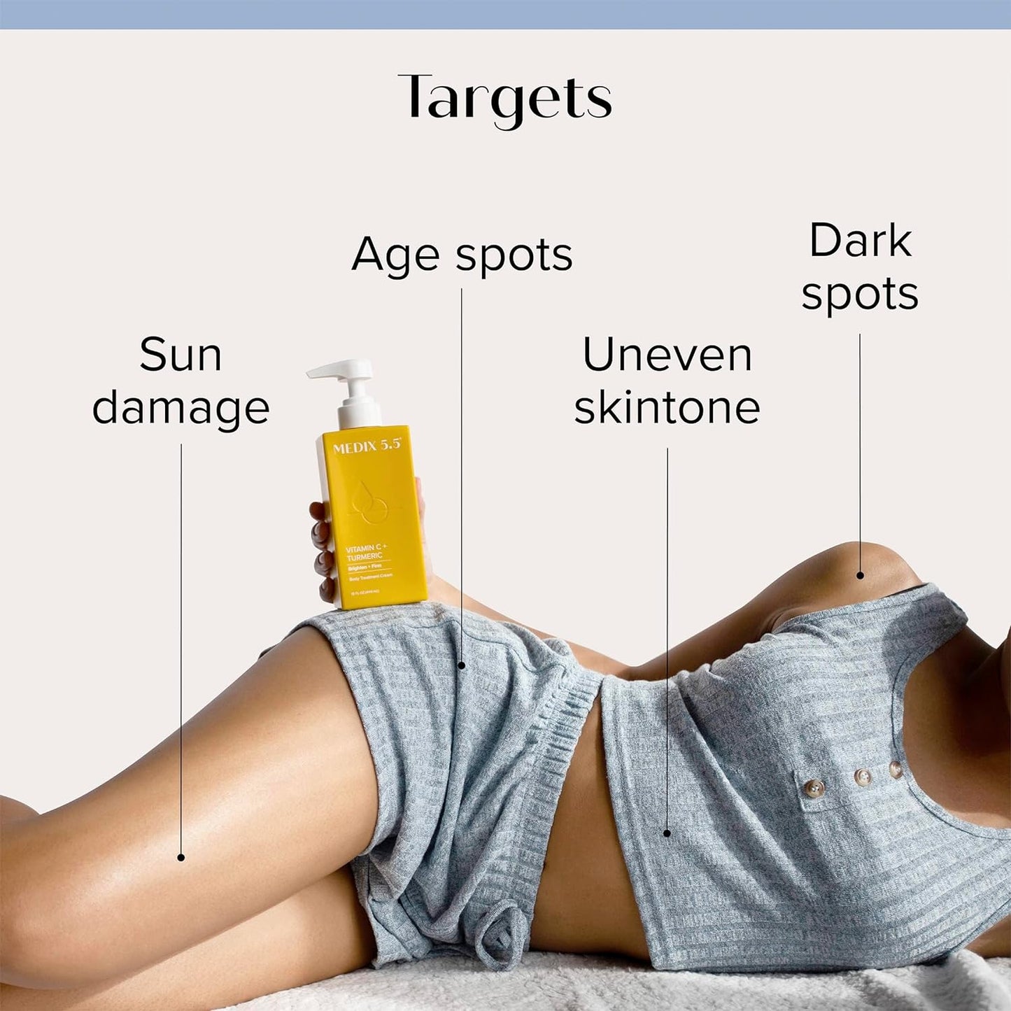 Medix 5.5 Retinol Body Cream + Vitamin C Lotion Anti Aging Moisturizer Skincare Set, Retinol Lotion Targets Wrinkles, Sagging Skin, Crepey Skin, Vitamin C Cream Brightens & Hydrates Dry Skin, Bundle