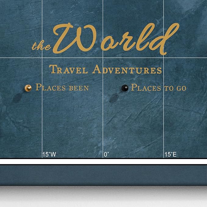 Canvas World Map with Cork Pin Board - English Lettering - Decorative Wall Decoration for All Rooms - Canvas Pictures with World Map Motif (150x100 cm, Pattern 19)