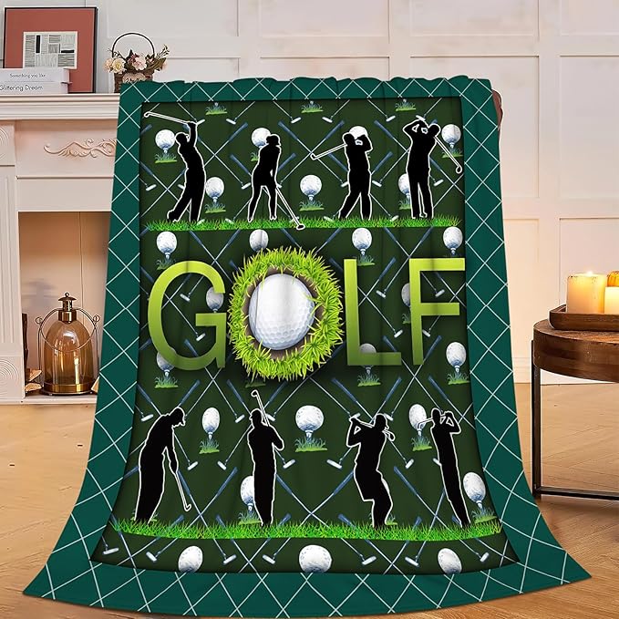 Golf Blanket Golf Throw Blanket Gifts for Golfer Man Woman Girls Boys Super Soft Flannel Lightweight Fluffy Plush Fuzzy Fleece Golfing Decor Blanket for Bed Sofa Bedding 40"X50" 40"X50"