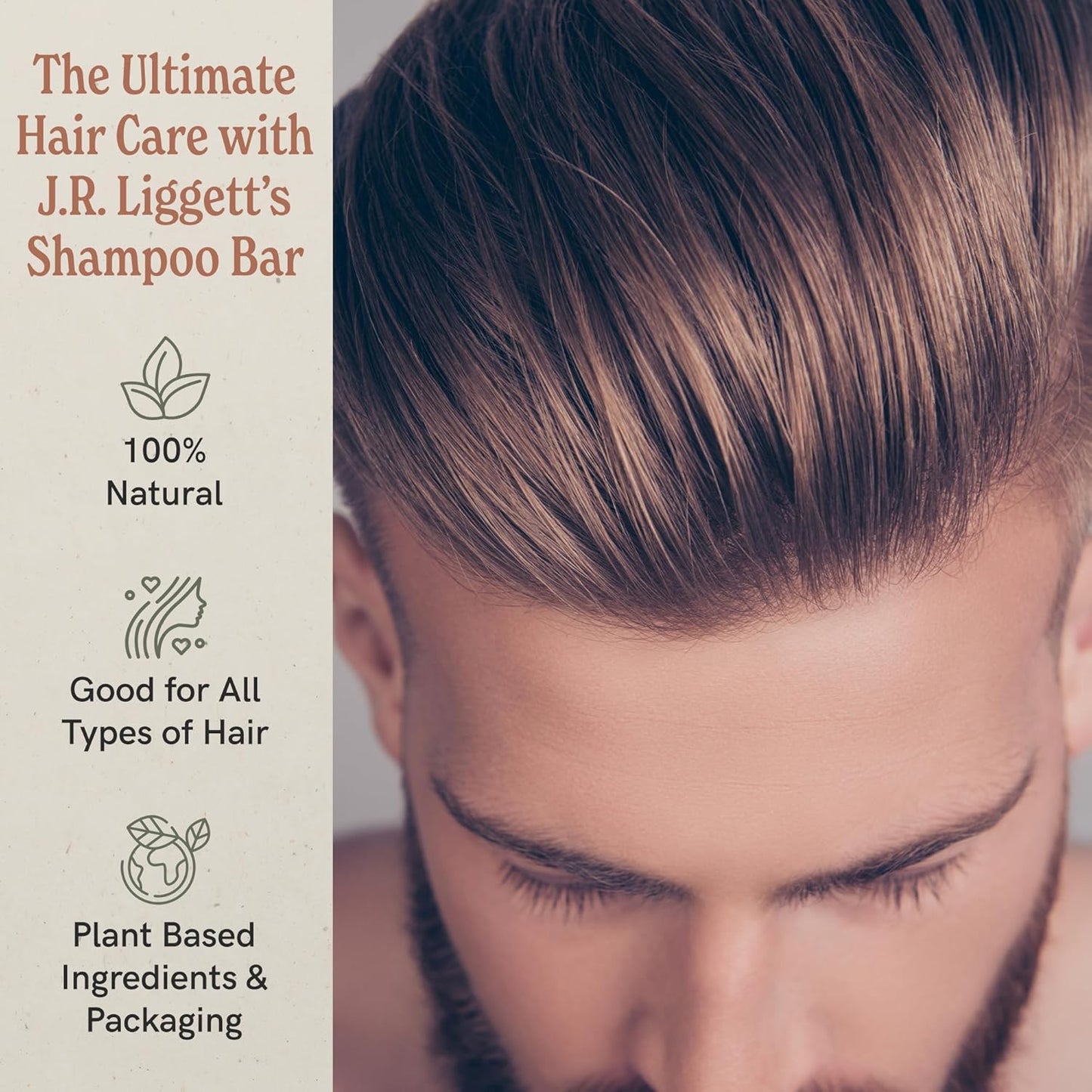 J·R·LIGGETT'S Shampoo Bar - Coconut & Argan Oil, All Natural Solid Shampoo for Hair with Olive Oil & Castor Oil, Sulfate Free, GMO Free, Restores Shine, Reduces Frizz, Manageable Hair, 3.5 oz - 1 Pack