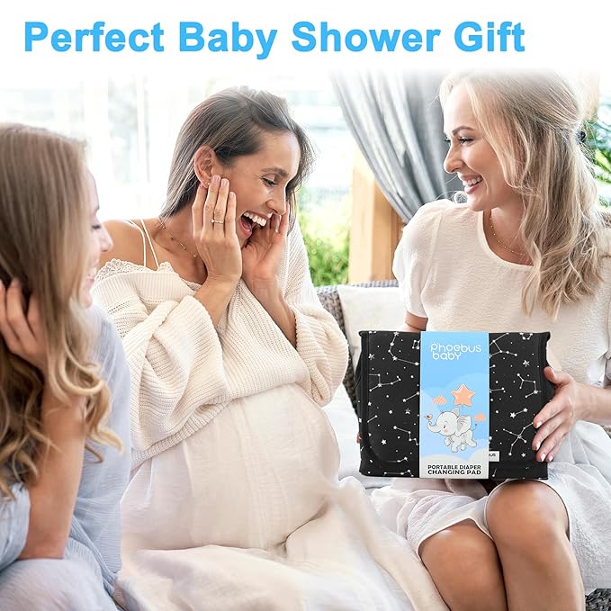 Portable Changing Pad Travel - Waterproof Compact Diaper Changing Mat with Built-in Pillow - Lightweight & Foldable Changing Station