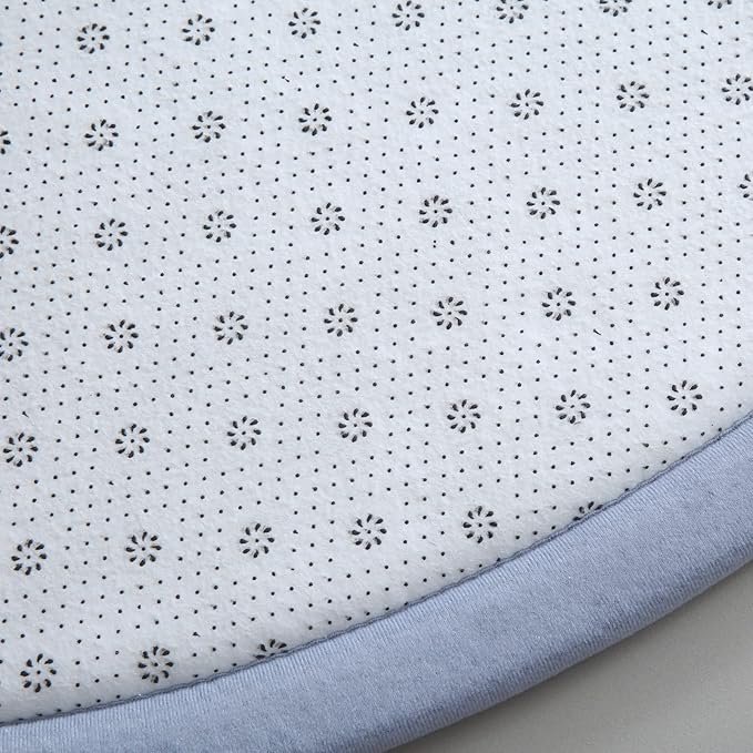 Loartee Thick Kids Round Rug - Coral Velvet Area Rugs, Memory Foam Circular Carpet for Nursery Playroom Home Decor Dormitory, Diameter 39 inch, Gray