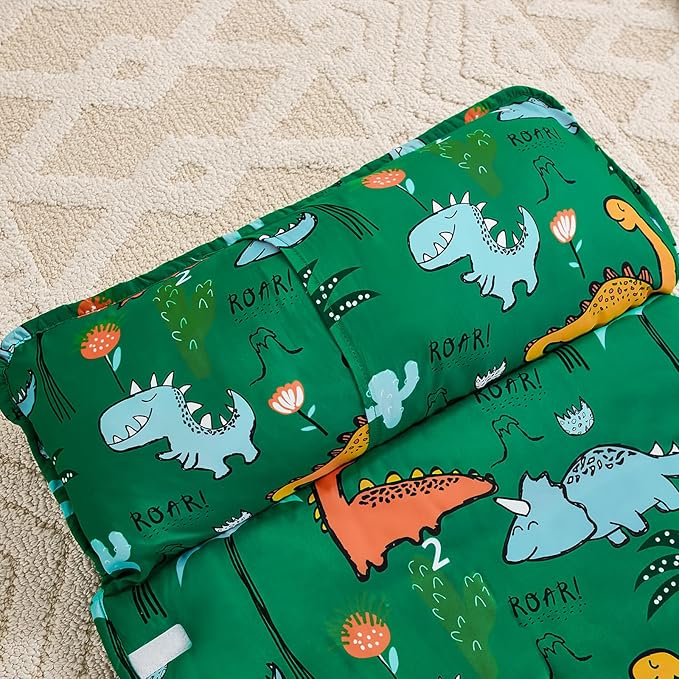 DJY Toddler Nap Mat,Kid Slumber Bag with Removable Pillow & Minky Blanket,Soft Sleeping Mat Perfect for Daycare,Preschool,Kindergarten,Travel