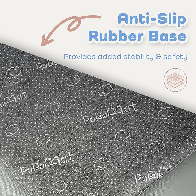 1.5" Thick Baby Play Mat for Floor, 50x50 Playpen Mat, Pro Soft Flannel Foam Mats Toddler Infant Kids Crawling for Nursery Rug Playroom Living Room Waterproof Easy Care Non-Slip (Light Grey)