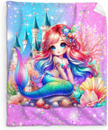 Girls Blanket, Mermaid Throw Gift for Kids Adults Mermaid Lovers Daughter 60x80 Inches Soft Warm Throw Blankets for Sofa Couch Bed Trip Cute Decor Stuff