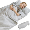 Organic Toddler Nap Mat – 100% Cotton Kids Washable Sleeping Mat & Detachable Pillow – Sleeping Bag with Soft 1.5” Pad – Ideal Nap Mat for Daycare, Preschool, & Sleepovers