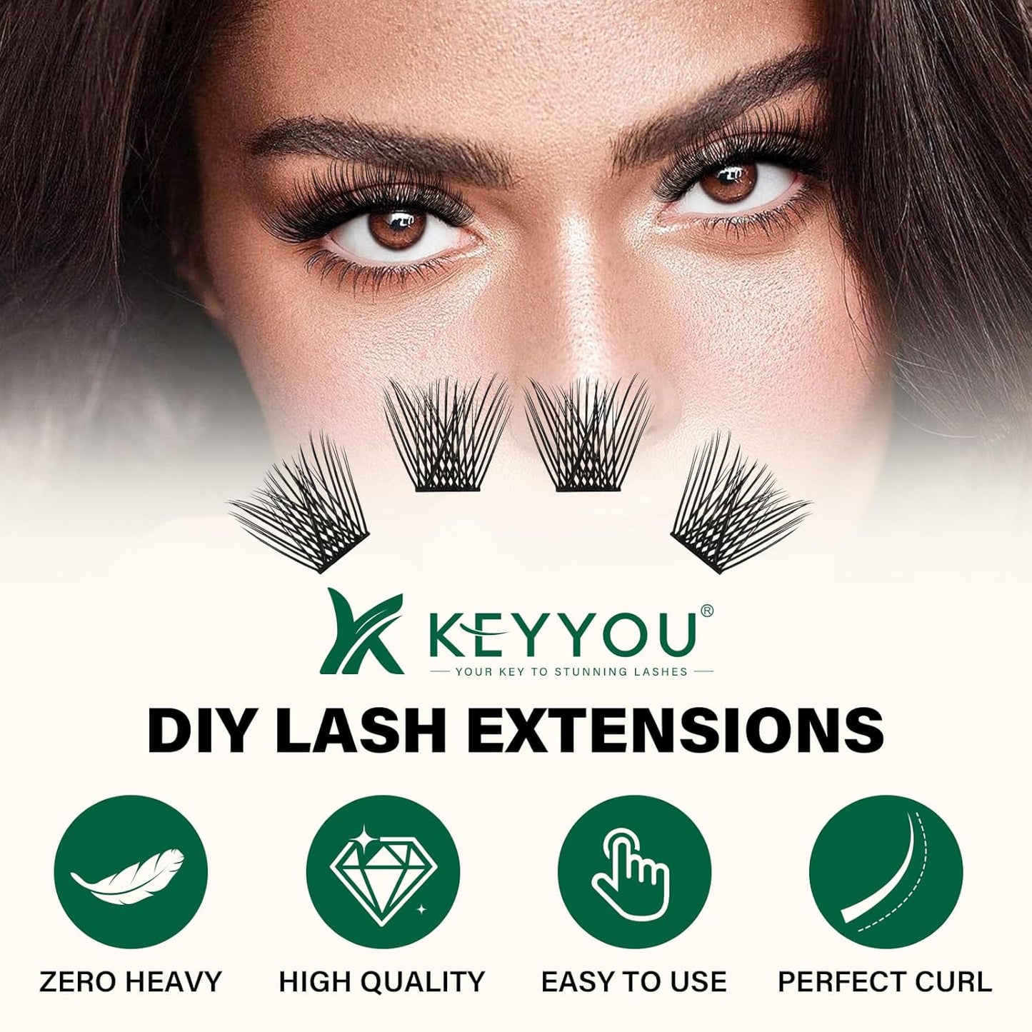 Lash Clusters 144pcs Eyelash Clusters D Curl 8-18MIX Individual Lashes KEYYOU Air Touch Cluster Lashes Super Lightweight Soft Wispy Comfortable Easy DIY at Home(Air01-D-8-18MIX)