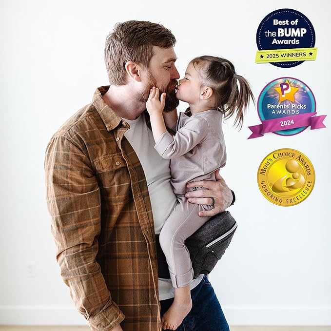 Tushbaby The Original Premium Quality Hip Seat Carrier – Safety-Certified Baby & Toddler Carrier with Secure Safety Buckles, Storage Pockets & Nursing Pillow