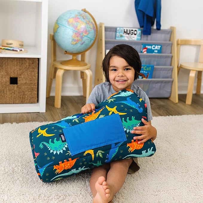 Wildkin Kids Original Nap Mat – Cozy Kids Sleep Mat with Pillow, Ideal for School & Travel - Jurassic Dinosaurs