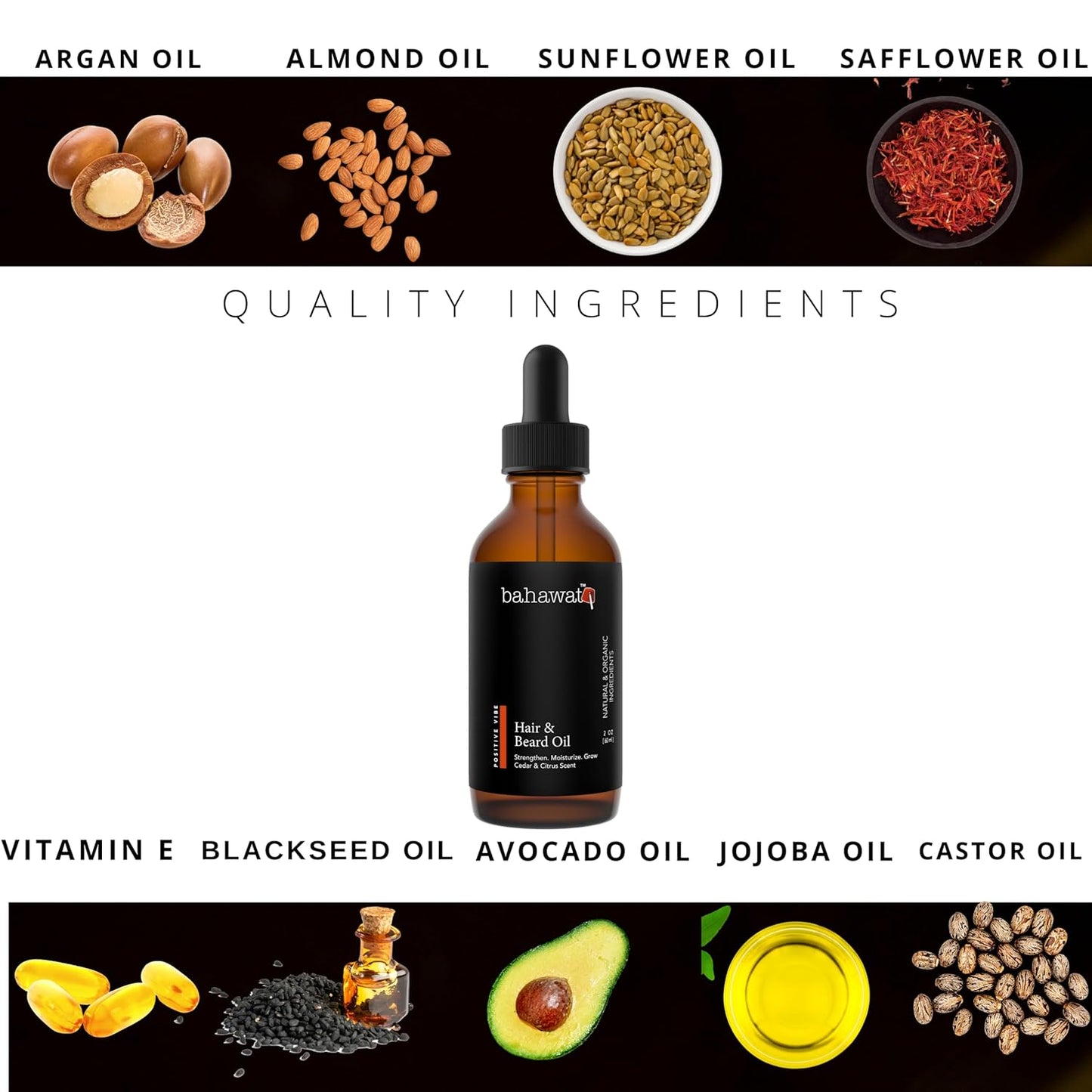 Premium Beard Oil Conditioner & Softener - Positive Vibe - 2 ounce - Beard Itch and Dry Skin Relief - Handcrafted from Natural Ingredients - Made in the USA