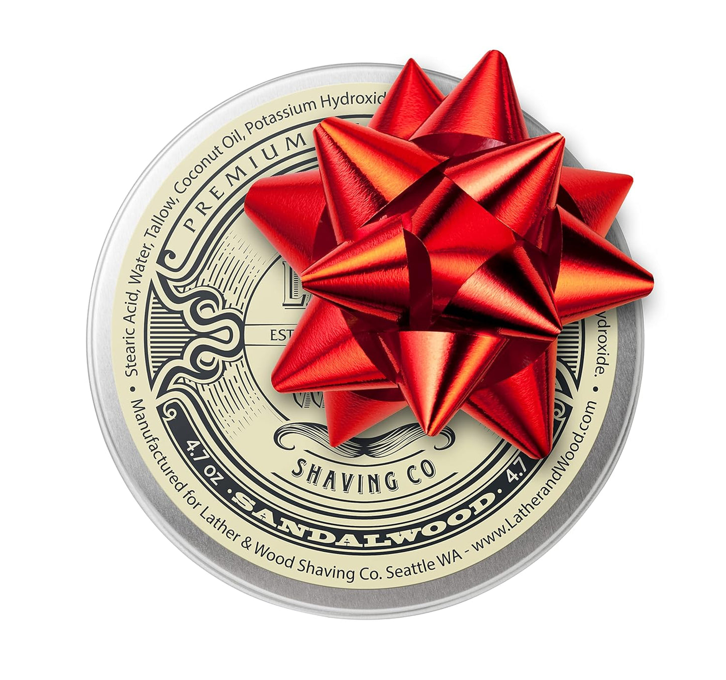 Lather & Wood Shaving Soap - Sandalwood - Simply The Best Luxury Shaving Cream - Tallow - Dense Lather with Fantastic Scent for The Worlds Best Wet Shaving Routine. 4.6 oz (Sandalwood)