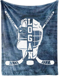Custom Name Number Hockey Blanket: Personalized Gift for 0-3 Months Baby Nursery Blankets - Toddler Kids Boy Girl Adults Bedding Essentials(50 * 60inch)