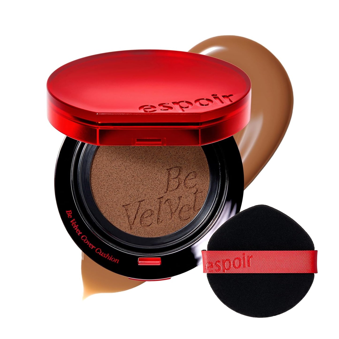 espoir [NEW] Be Velvet Cushion Foundation | Quick and Easy Coverage with Long-lasting Color by Zero Oxidation (#40 Sun Tan, 0.46 Ounce (Pack of 1))