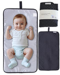 Diaper Changing Pad Portable with Magnetic Latches, Baby Diaper Changing Mat, Travel Pad for Diaper Bag, Baby Essentials, Wipeable & Waterproof Mat (Black Twill, Regular)