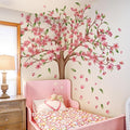 Large Cherry Blossom Wall Decals - Pink Flower Tree Wall Stickers for Girls Kids Bedroom Nursery Living Room TV Wall Decor (H: 45 Inch)