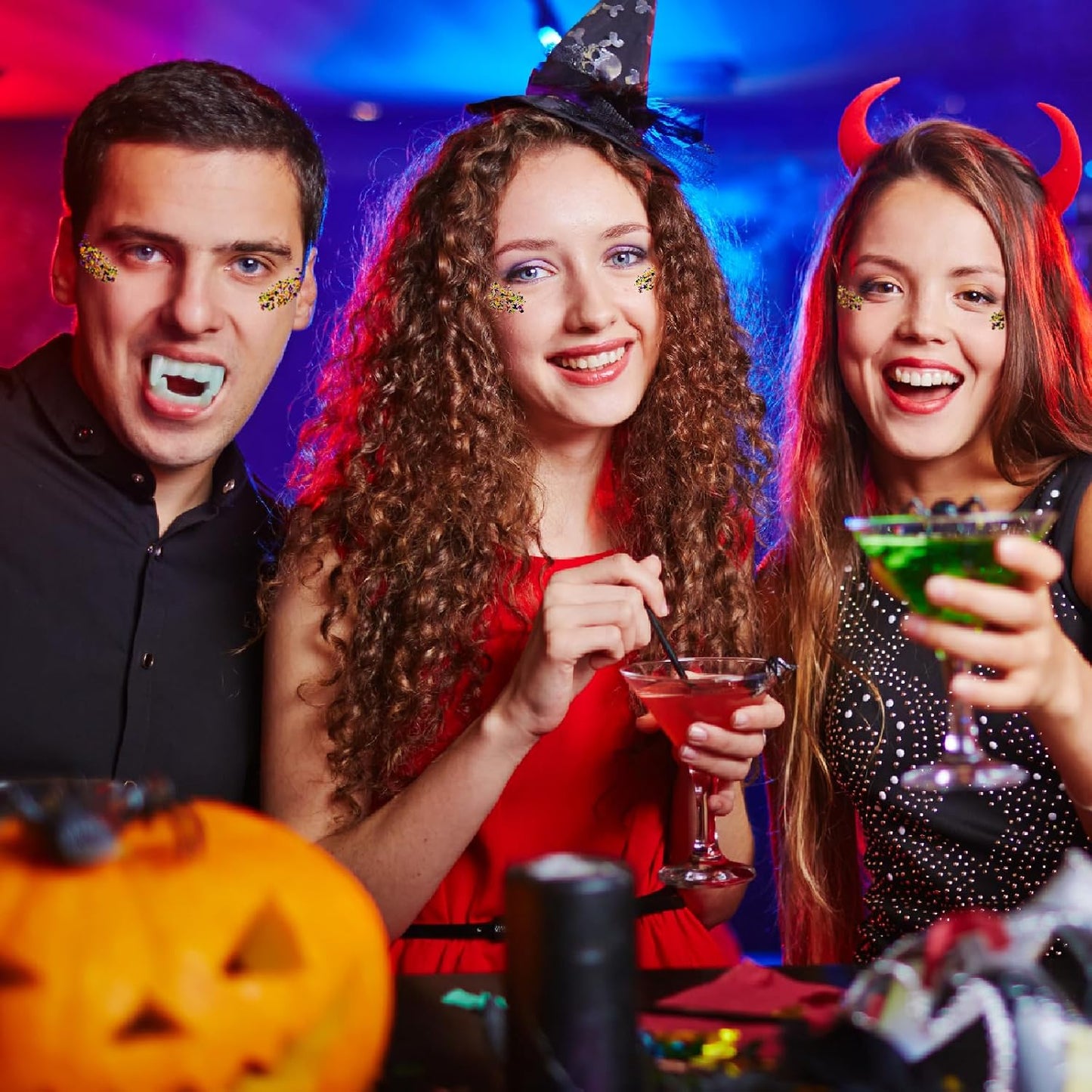 Halloween Glitter Gel for Body, Face, Hair and Lip, Color Changing Glitter Gel Under Light (Halloween)