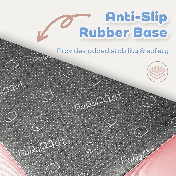 1.3" Thick Baby Floor Play Mat 39x59, Basic Padded Foam Mat for Tummy Time Crawling, Non Slip Cushioned for Babies Toddlers Infants Kids (Pink)