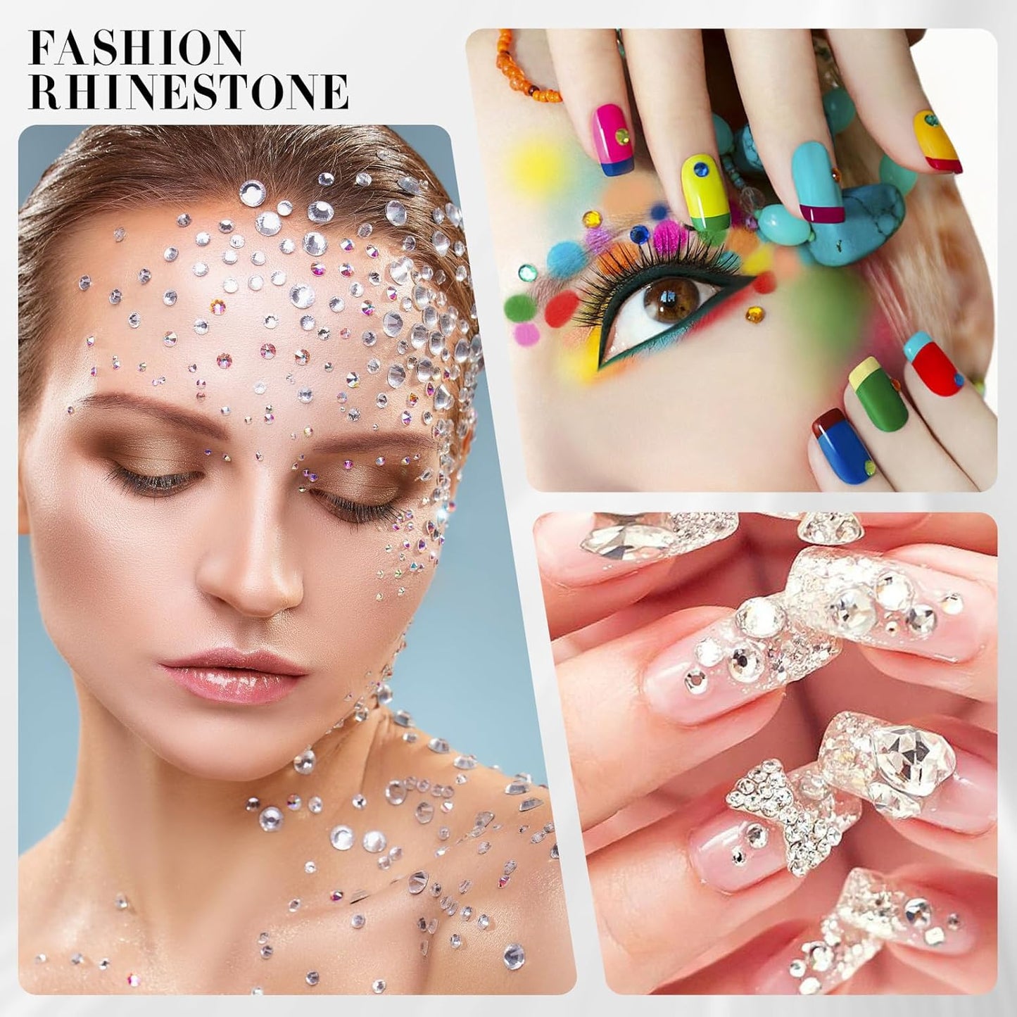 Novani Gold Rhinestones 1440pcs Flat Back Round Rhinestone Style 2088 Sparkly Crystal Gemstones for Nail Art and Crafting SS20,4.6-4.8mm