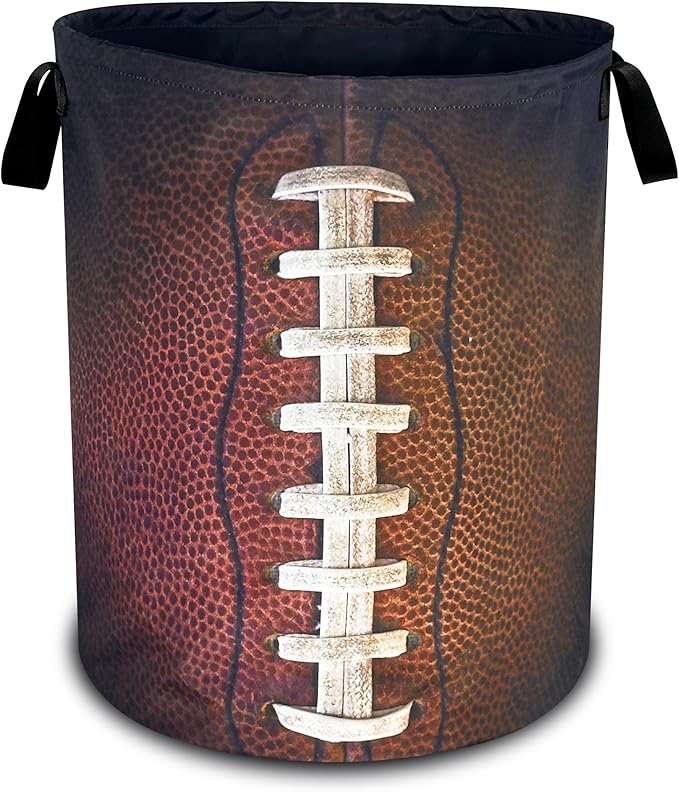Football Laundry Basket Oxford Cloth Ball Texture Laundry Hamper With Handle Foldable Portable Clothes Storage Basket 18.9 X 16.5 Inch Storage Bag For Laundry Room/Bathroom/Bedroom/Dormitories