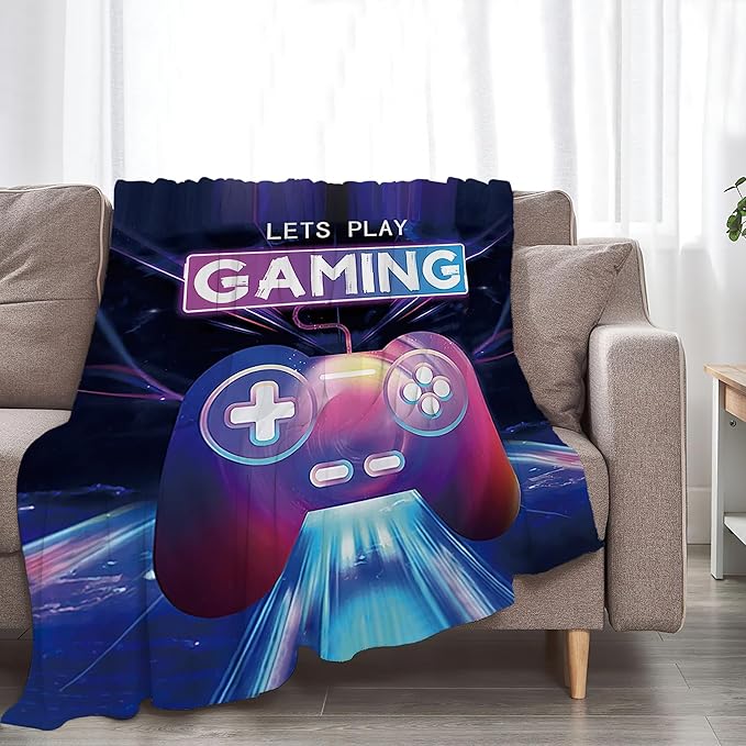 Game Blanket Game Gifts for Girls Boys Woman Kids Play Game Lover Throw Blankets Soft Blanket Warm Fleece Flannel Plush Blankets for Bed Sofa Couch 60"x80"