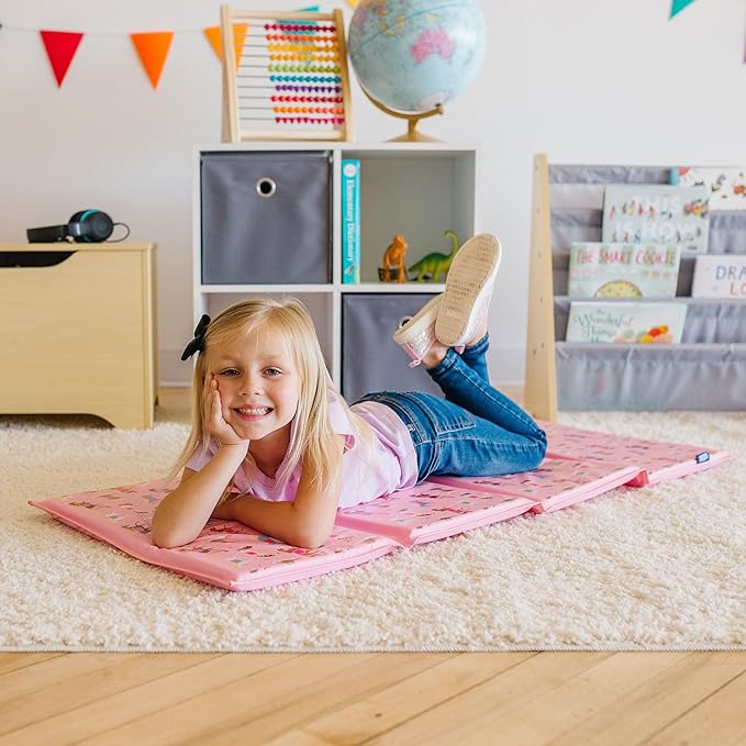 Wildkin Kids Vinyl Nap Mat – Foldable, Durable Rest Mat for Daycare & Preschool