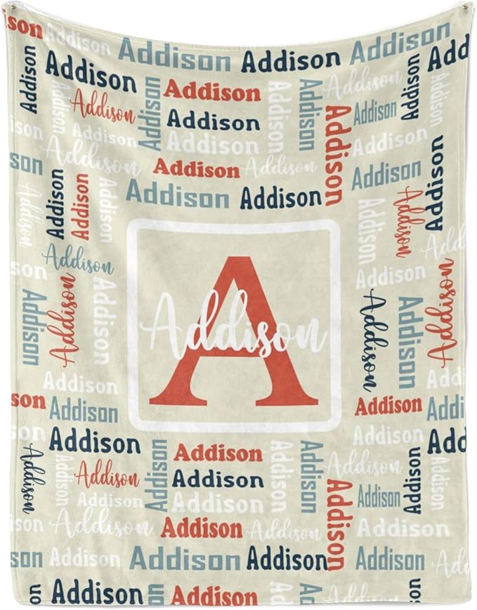 Dr.TOUGH Name Blanket Personalized Blanket for Adult Kids Flannel Customized Personalized Blankets and Throws