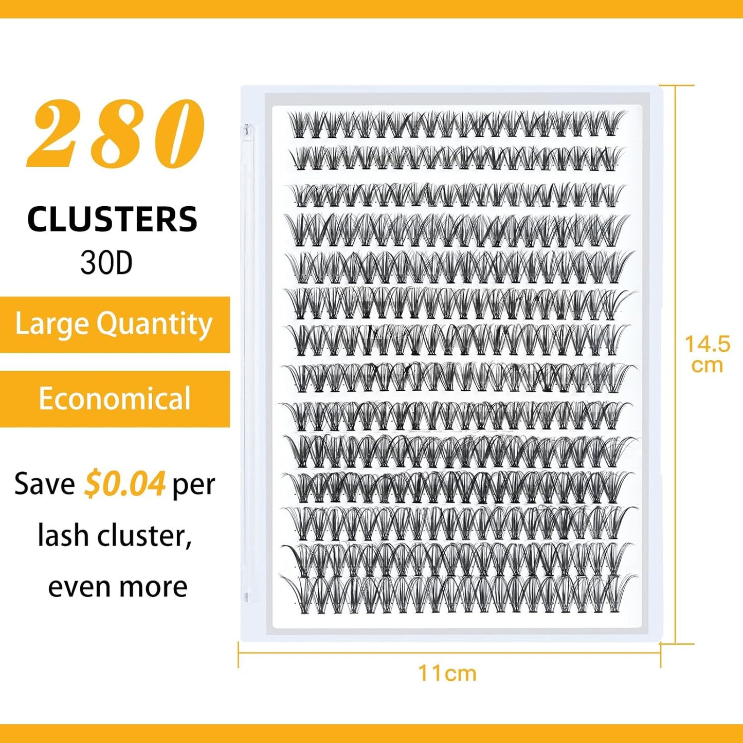 Lash Clusters B&Q LASH Individual Lashes 280 Clusters False Eyelash 10D 20D 30D 40D Lash Clusters Extensions Individual Cluster DIY Eyelash Extensions at Home 1 Count (Pack of 1), (30D-0.07D,13MM)