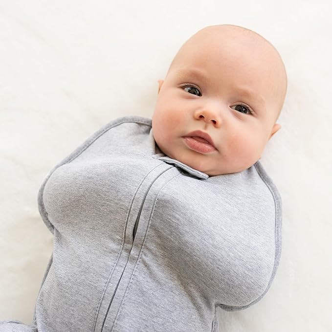 Woombie Original Baby Swaddling Blanket - Self-Soothing, Cotton Baby Swaddle with Zipper - Wearable Newborn Blanket, Mod Waves, 14-19 lbs