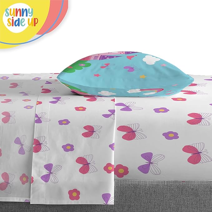 Sunny Side Up Magic Castle Twin Comforter Set - 5 Piece Kids Bedding Includes Comforter, Sheets & Pillow Cover - Super Soft Microfiber Bed Set