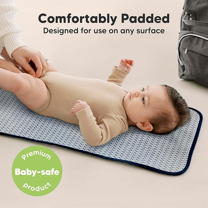 KeaBabies Portable Diaper Changing Pad, Easy Wipe Clean - Foldable Waterproof Baby Changing Mat for Diaper Bag, Compact, Lightweight, 25x13 Newborn, Infant, Baby Changer Travel Essential (Planets)