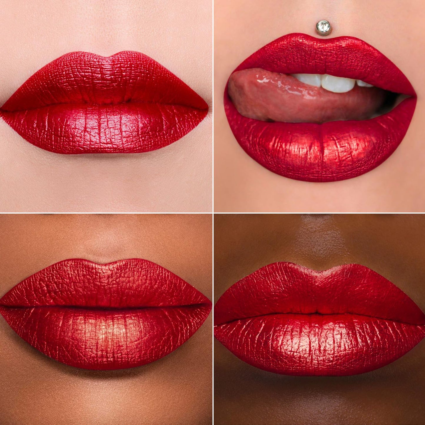 MAKI YIKA Red Lipstick for Women Metallic Lipsticks Glitter Long Lasting Lipstick No Smudge No Transfer Liquid Lip Gloss (BR20 Crushed Ruby)