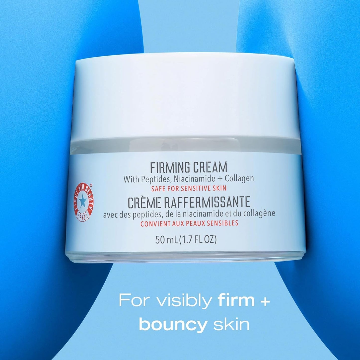 First Aid Beauty Firming Collagen Cream with Collagen, Peptides and Niacinamide – Day + Night Anti-Aging Face Moisturizer – 1.7 fl oz