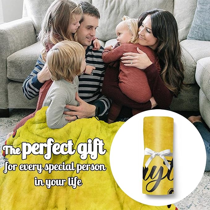 Personalized Softball Kids Blanket with Naumber and Name - Custom Sport Bed Blankets Gift for 0-3 Months Baby Essential - Super Warm and Comfortable 60x80inch