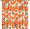 70s Boho Retro Curtains for Bedroom,Groovy Vintage Floral Rainbow Window Treatments Drapes for Kids Girls Window 72"" W X 63"" L, Style-6