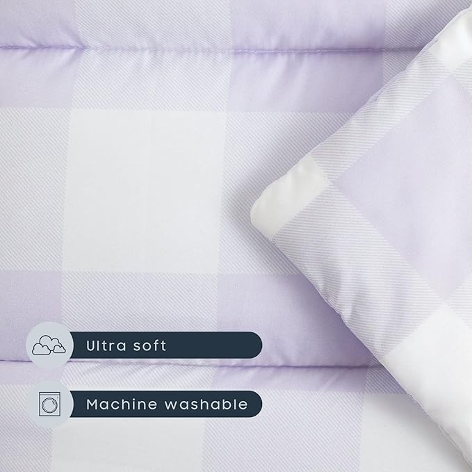 Wake In Cloud - Toddler Nap Mat with Pillow and Blanket, for Kids Boys Girls Ages 3 Plus in Kindergarten Daycare Preschool, Roll Up Sleeping Bag, Gingham Plaid Grid