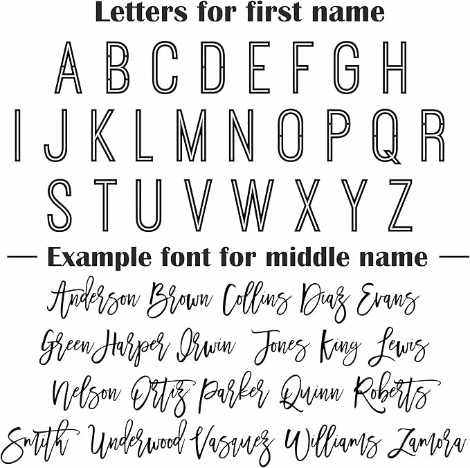 First and Middle Name Signs for Nursery Wooden Name Signs for Kids Room Personalized Name Sign