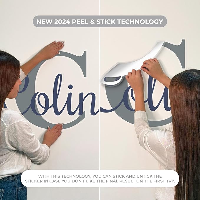 Custom Letters Wall Decals | Personalized Name with Fancy Font | Baby & Kids Room Decor | Multiple Colors (Cursive Fancy)