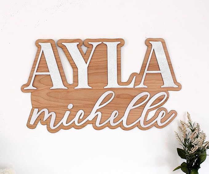 Large Wood Nursery Sign | Nursery name sign for Kids | Custom Wood Name Sign | 3D Wood Baby Name Sign (White)