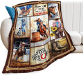 Cowgirl Racing Blanket Western Cowboy Throw Blanket Super Soft Flannel Lightweight Fluffy Plush Fuzzy Fleece Horse Blanket Gifts for Girls Woman Kids Prayer for Bed Sofa Bedding 40"X50"