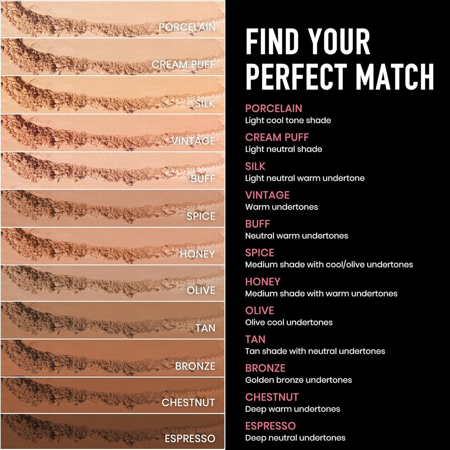 Frankie Rose Cosmetics Powder Foundation – Full Coverage Face Powder For Pores & Imperfections, Evens Out Skin Tone & Shine-Control | 58 Grams (Olive)