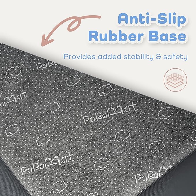 1.3" Thick Baby Bedside Floor Mat for Bedroom, Basic Padded Foam Soft Plush 28x72 Runner Rug with Non Slip Cushioned for Nursery Playroom (Dark Grey)