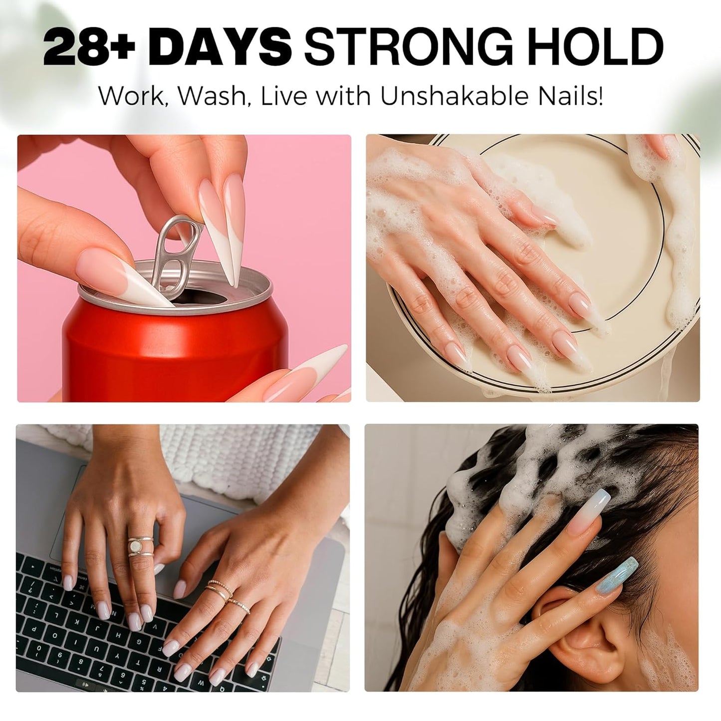 Nail Glue Gel for Nail Tips, Super Strong Solid Gel Glue U V Cured Needed, 15ml Soak Off Soft Adhesive Bonding for Acrylic Nails, Nails Extension Fake Nails