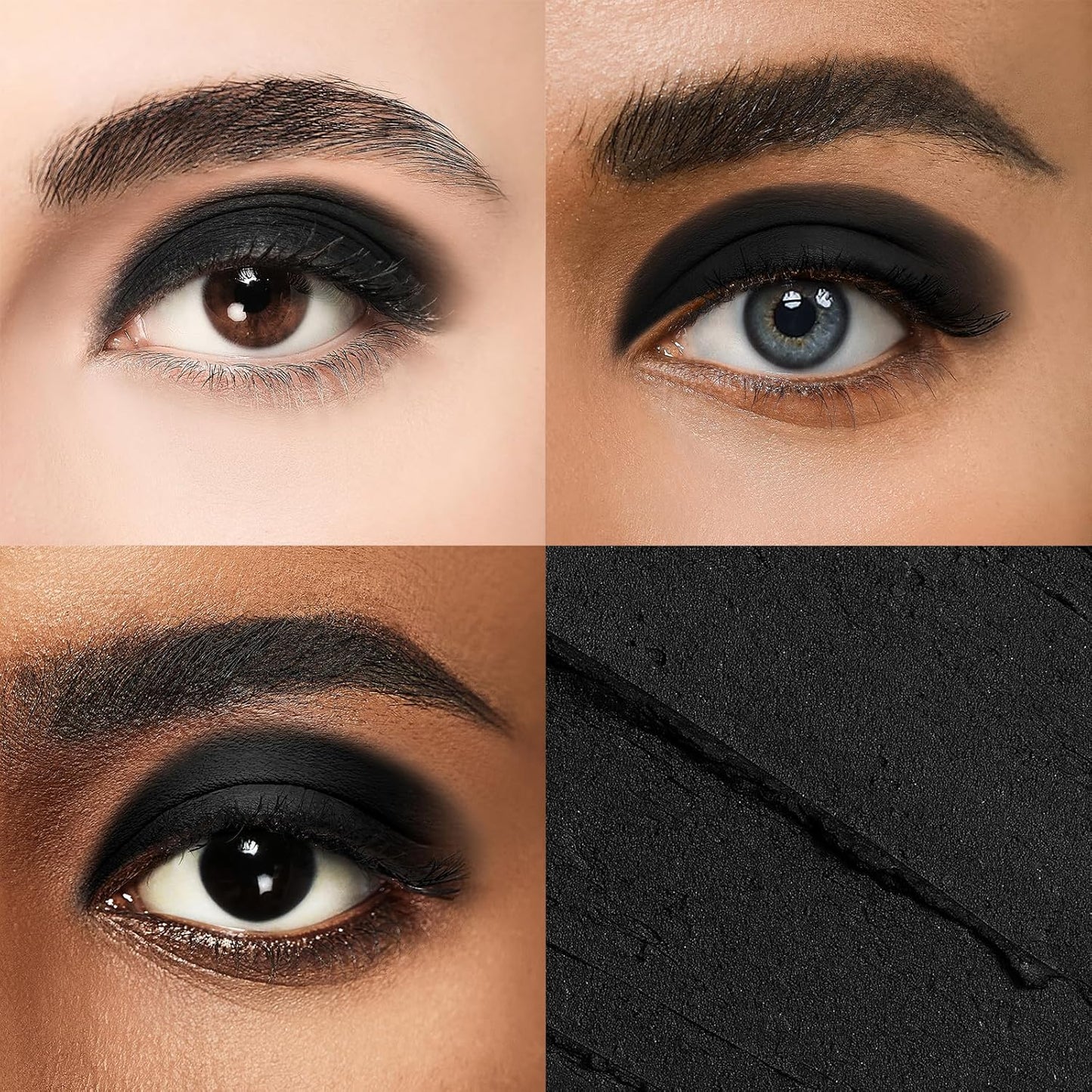 Cream Waterproof Hypoallergenic Eyeshadow Stick, long wear Metallic Glitter Matte Eye Shadow Pencil With Makeup Brush, Eye Brightener, 34 Midnight Matte