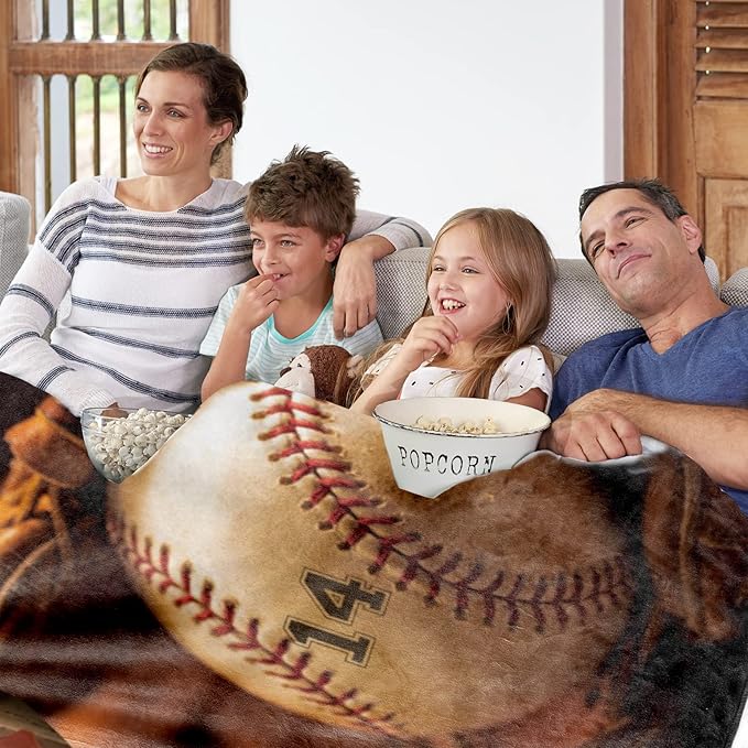 Custom Baby Soft Blanket: Personalized Bedding for Kids Softball Ball Throw Blankets - Perfect Newborn Gift Infant Swaddling Blanket with Name 40x50inch