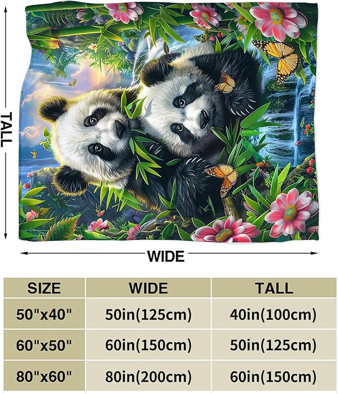 Panda Blanket Funny Pandas Gifts for Girls Boys Woman Kids Cute Panda Lover Bear Throw Blankets Soft Warm Fleece Flannel Plush Blankets for Bed Sofa Couch 40"x50"