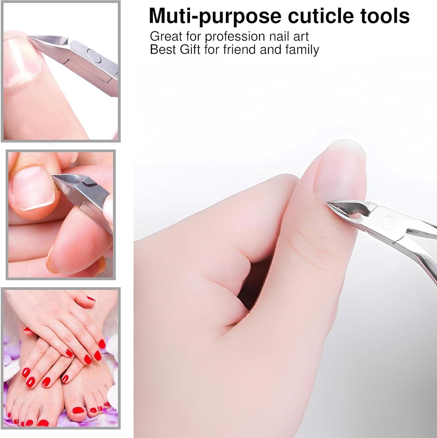 UM Supplies Cuticle Trimmer | Hangnail Remover | Extremely Sharp | Professional Cuticle Nippers | Stainless Steel | Cuticle clippers | Pedicure Manicure Tool I Jaw 14 (5mm)